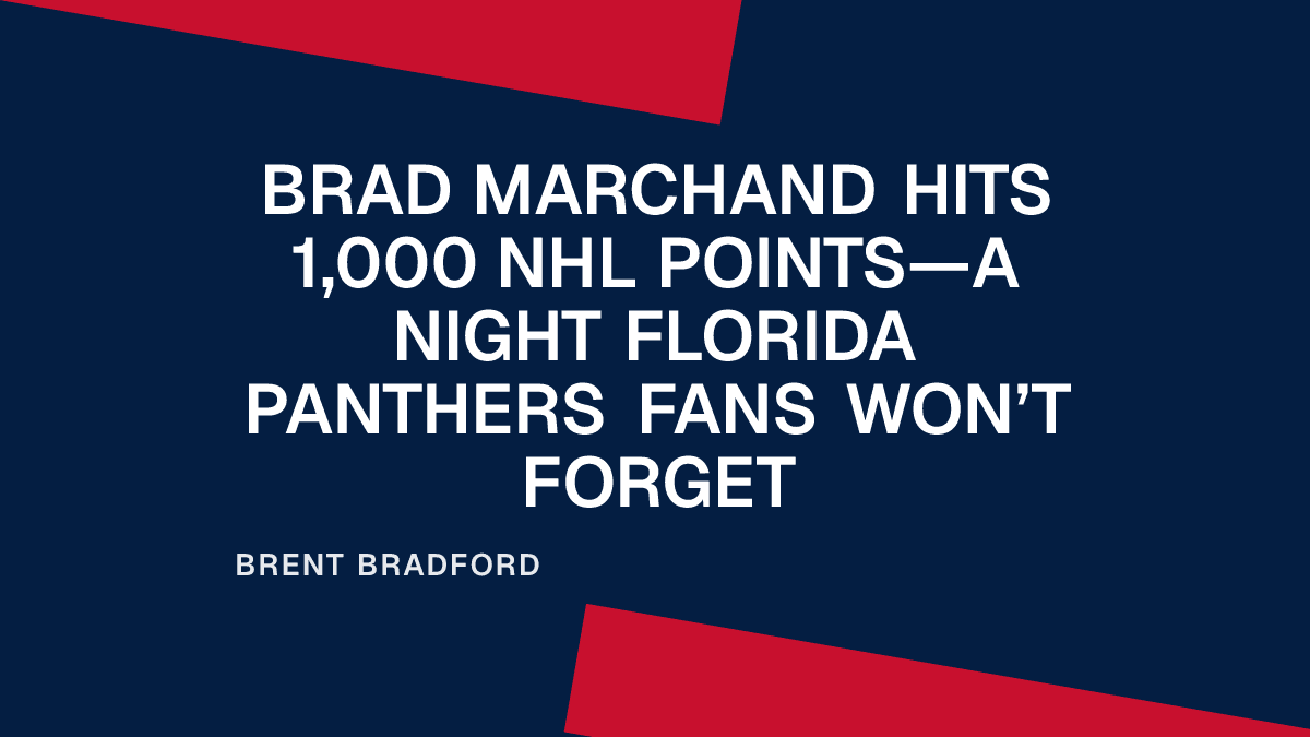 Brad Marchand Hits 1,000 NHL Points—A Night Florida Panthers Fans Won’t Forget