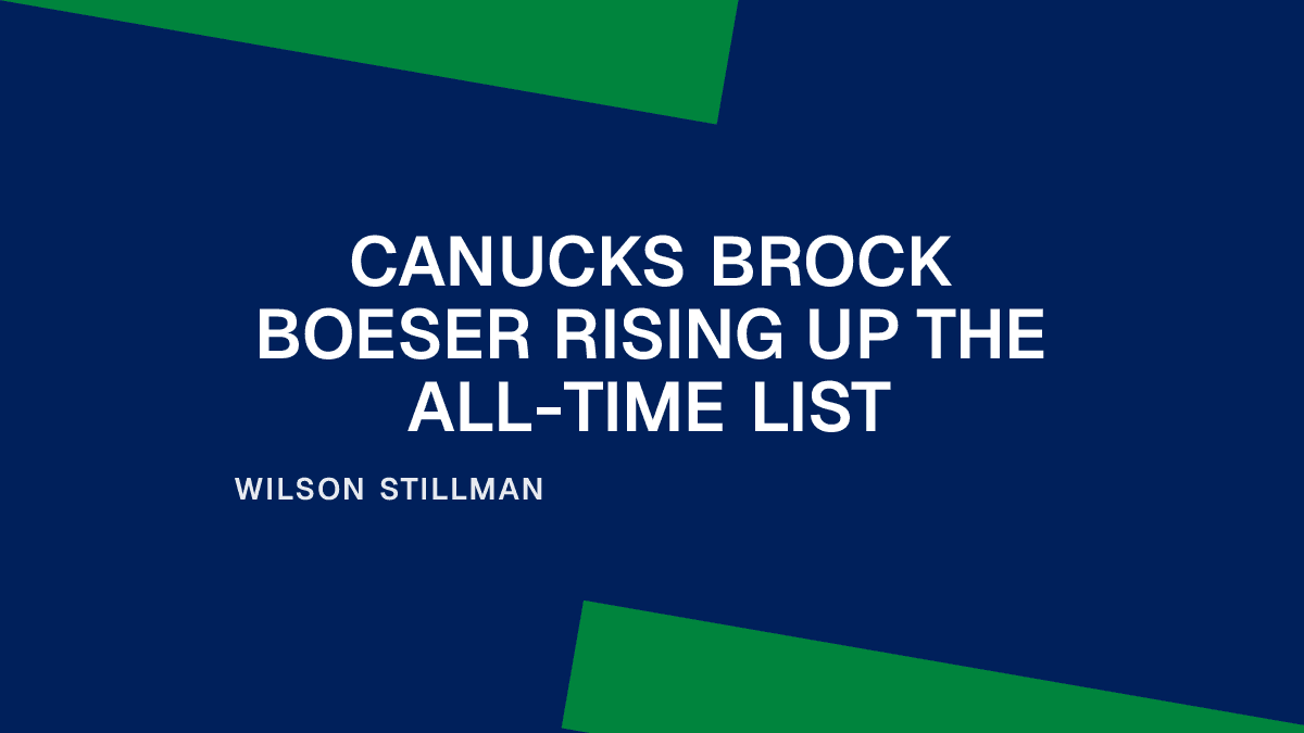 Canucks Brock Boeser Rising Up the All-Time List
