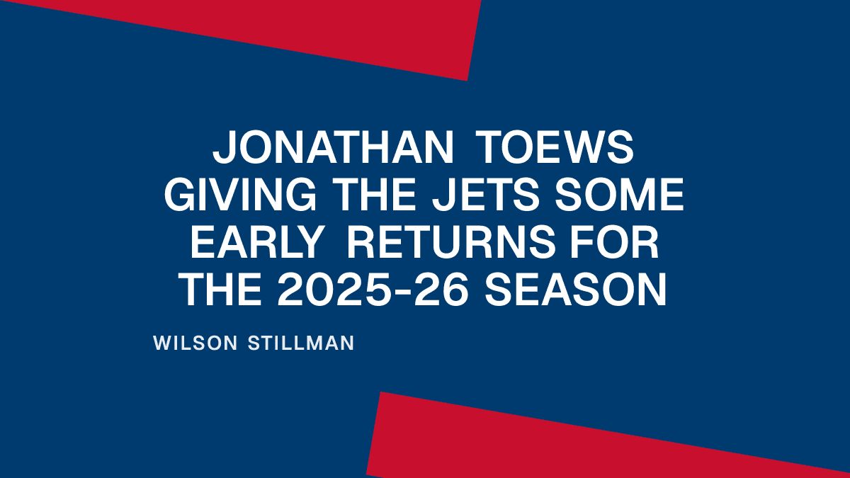 Jonathan Toews Giving the Jets Some Early Returns for the 2025-26 Season Placeholder Image