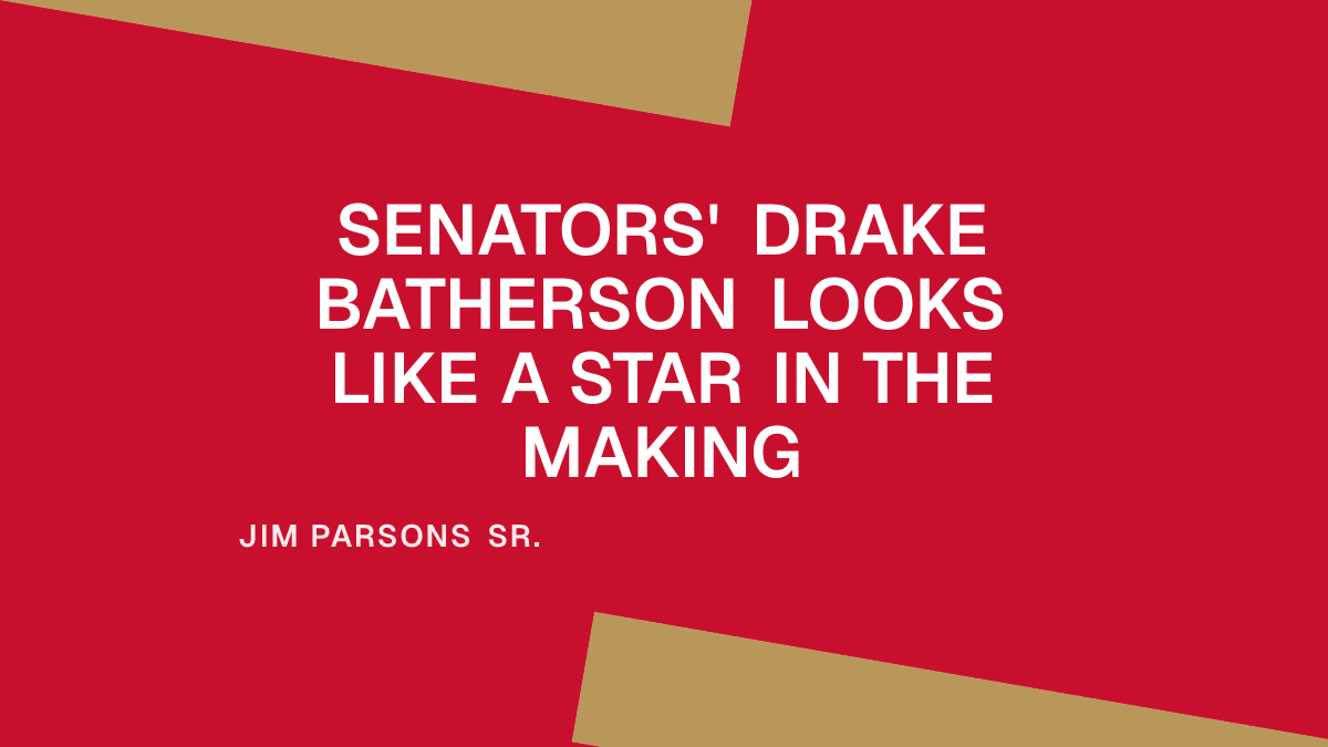 Senators' Drake Batherson Looks Like a Star in the Making Placeholder Image
