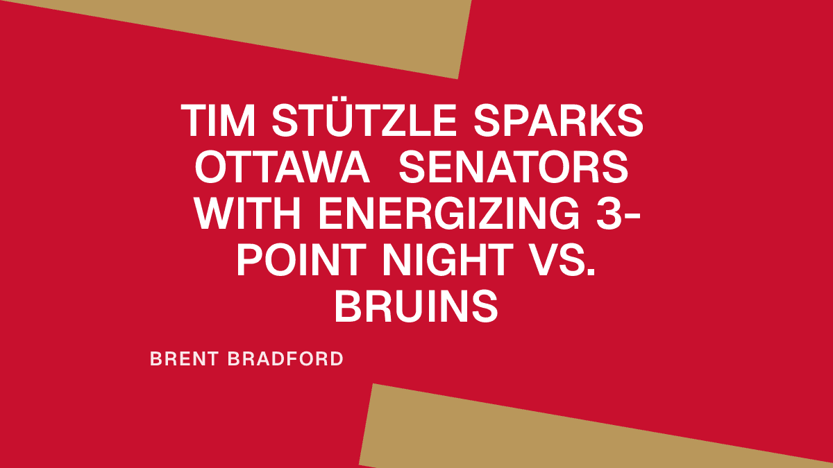 Tim Stützle Sparks Ottawa Senators with Energizing 3-Point Night vs. Bruins Placeholder Image