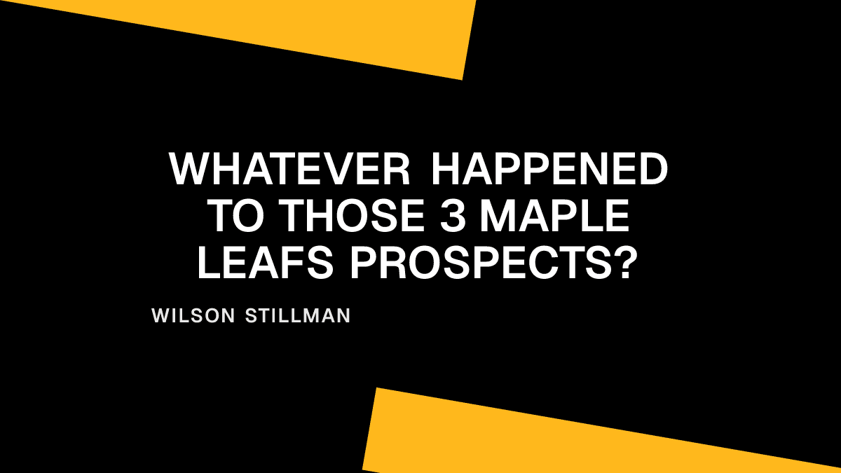 Whatever Happened to Those 3 Maple Leafs Prospects? Placeholder Image